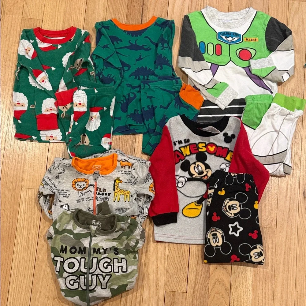 The Children's Place and Carters Collection of 6 Long Sleeve Pajama Set Bundle